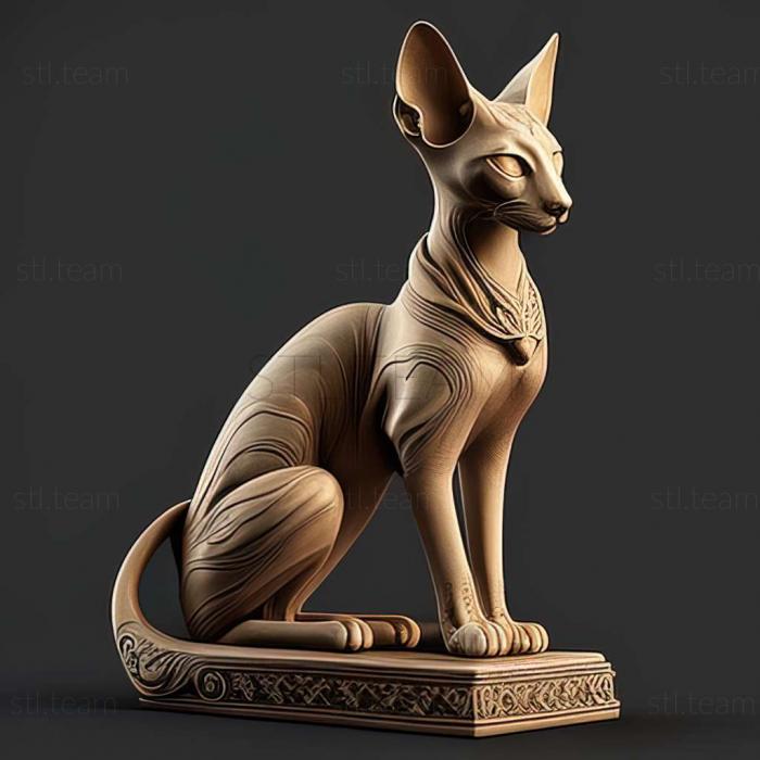 3D model Oriental Shorthair cat (STL)